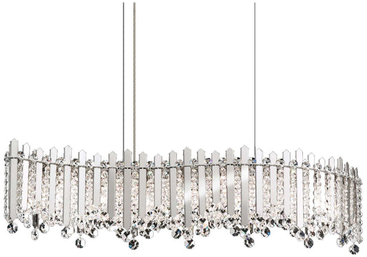 Chatter 8.5"H x 32.5"W 7-Lt Crystal Linear Pendant in Pol Stainle