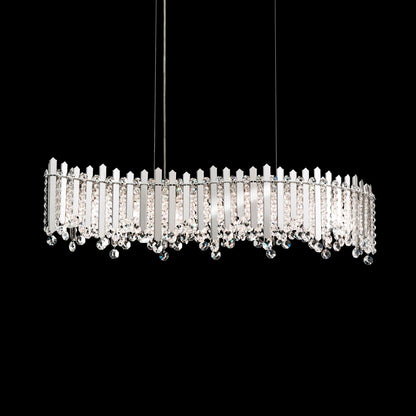 Chatter 8.5"H x 32.5"W 7-Lt Crystal Linear Pendant in Pol Stainle