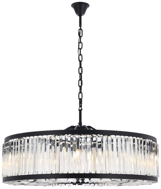Chelsea 10 Light Matte Black Chandelier Clear