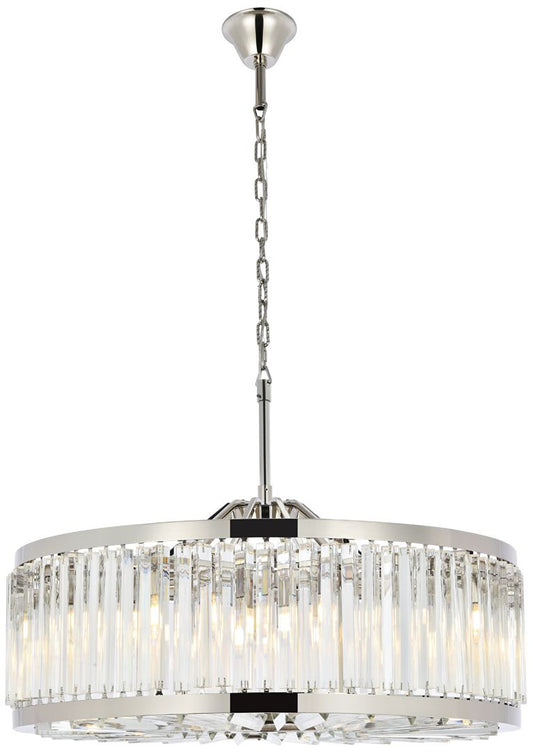 Chelsea 10 Light Polished Nickel Chandelier Clear