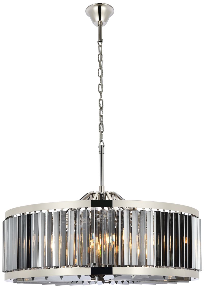 Chelsea 10 Light Polished Nickel Chandelier Silver Shade (Grey)