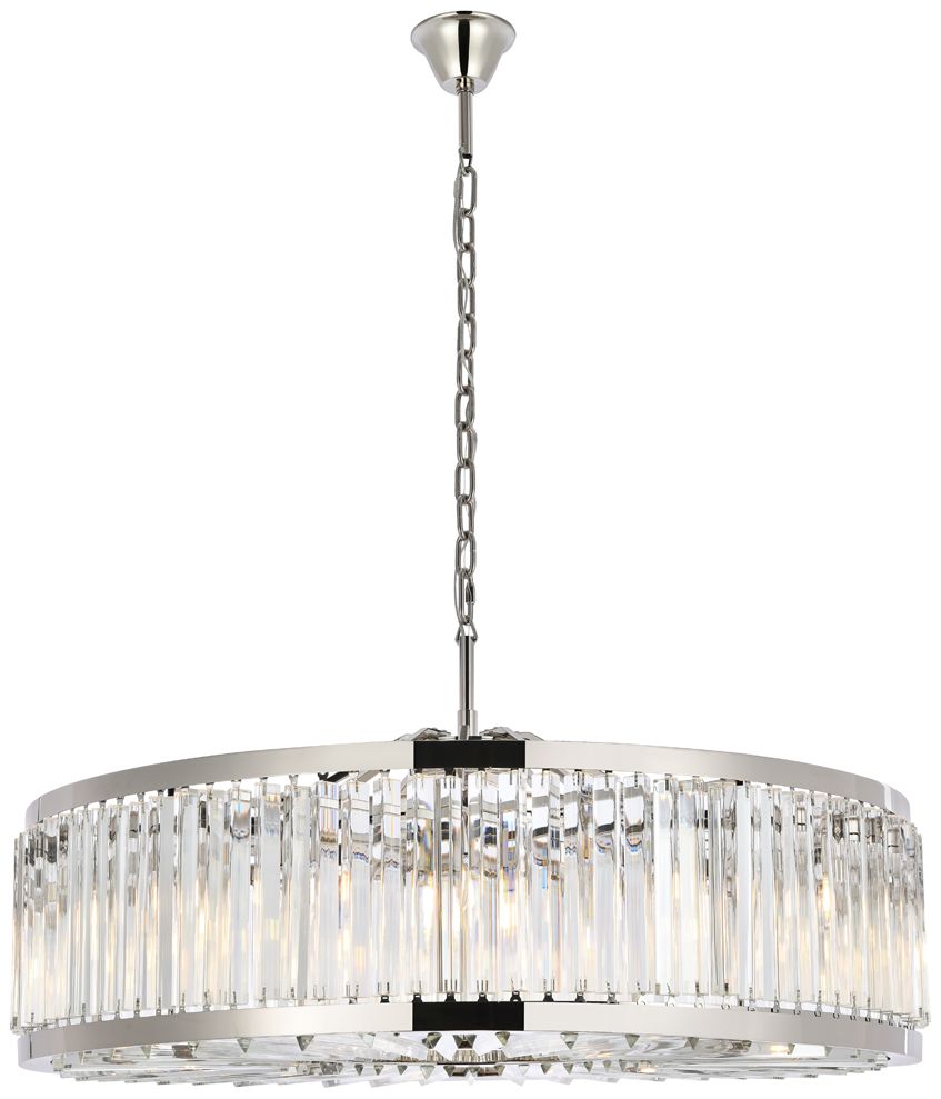 Chelsea 10Lt Polished Nickel Chandelier Clear