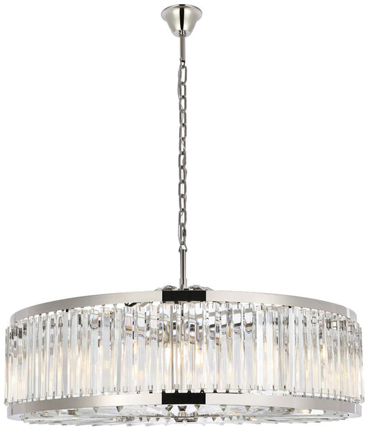 Chelsea 10Lt Polished Nickel Chandelier Clear