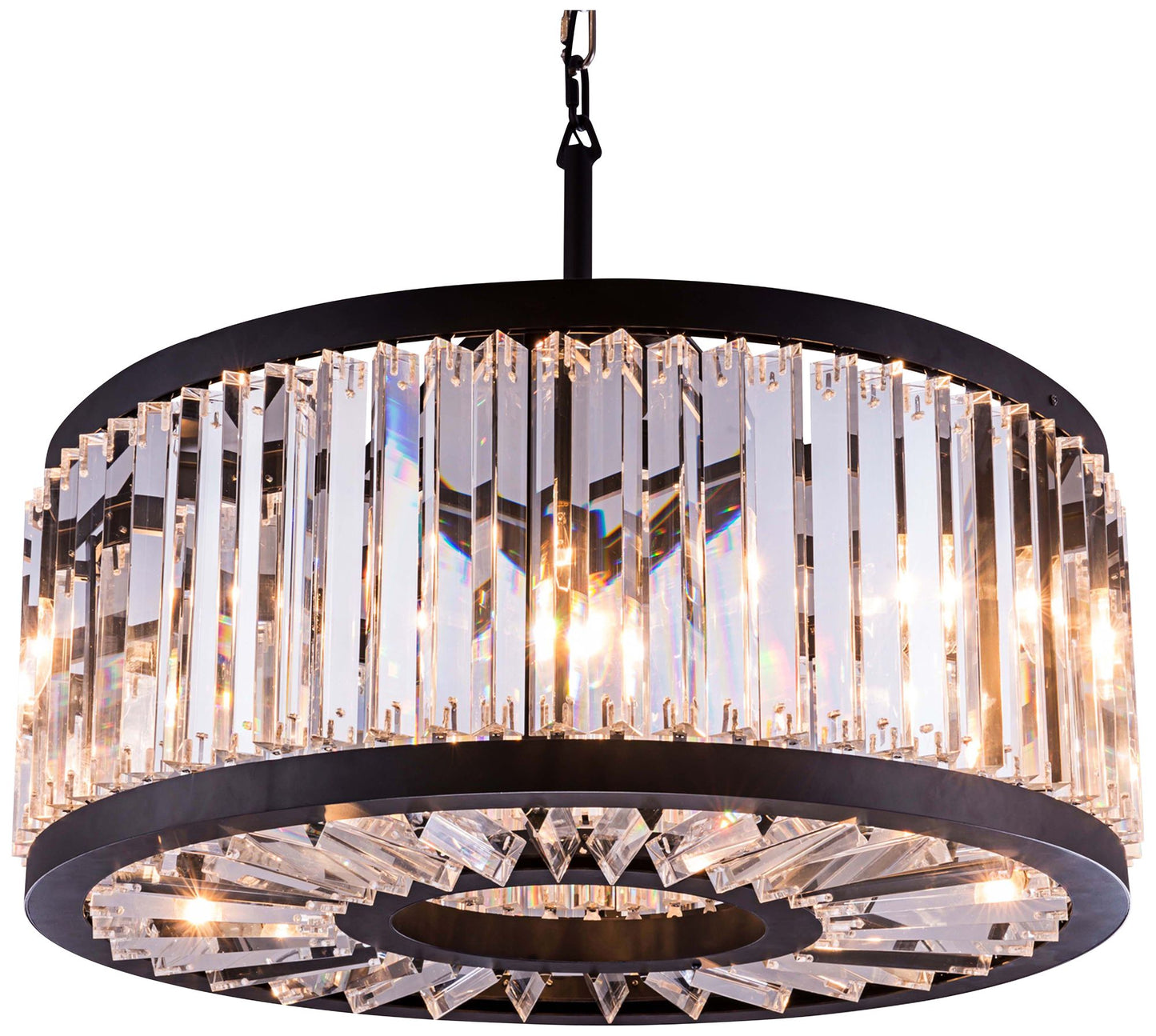 Chelsea Matt Black 28" Wide Crystal Pendant Light