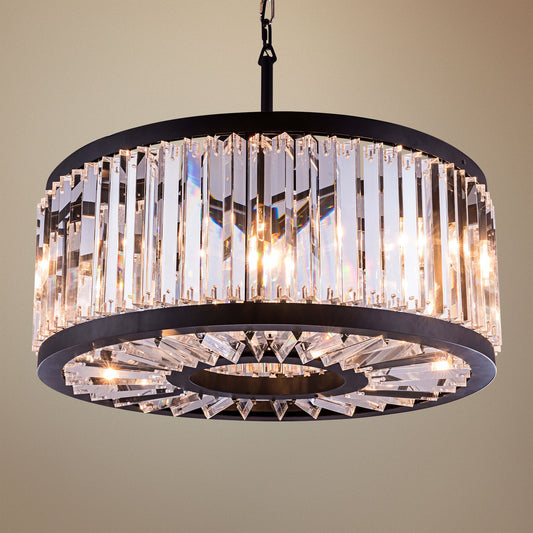 Chelsea Matt Black 28" Wide Crystal Pendant Light