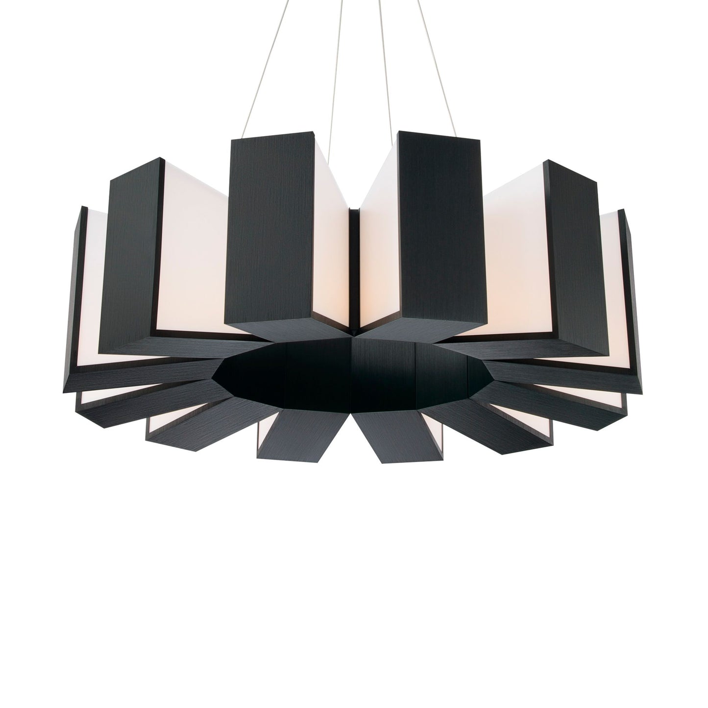 Chronos 34" Wide Twelve Light Modern Chandelier in Black