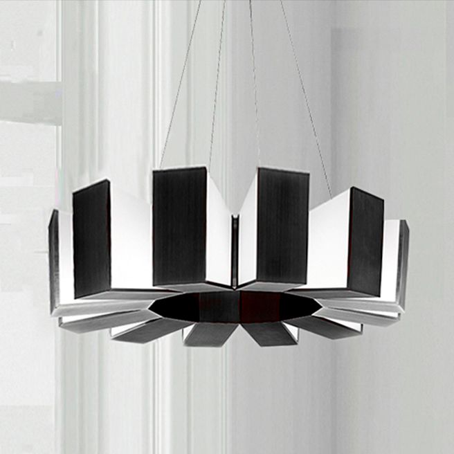 Chronos 34" Wide Twelve Light Modern Chandelier in Black