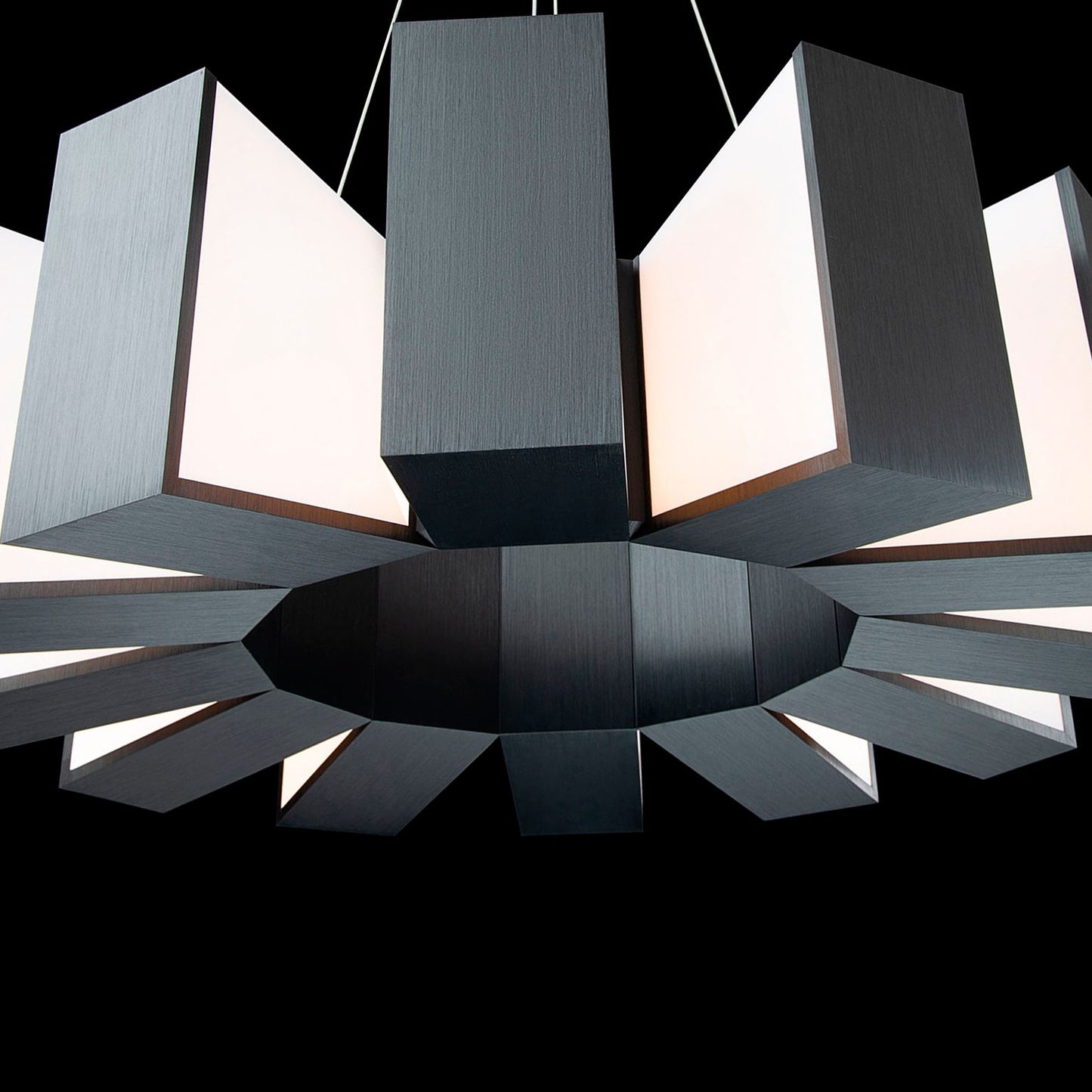 Chronos 34" Wide Twelve Light Modern Chandelier in Black