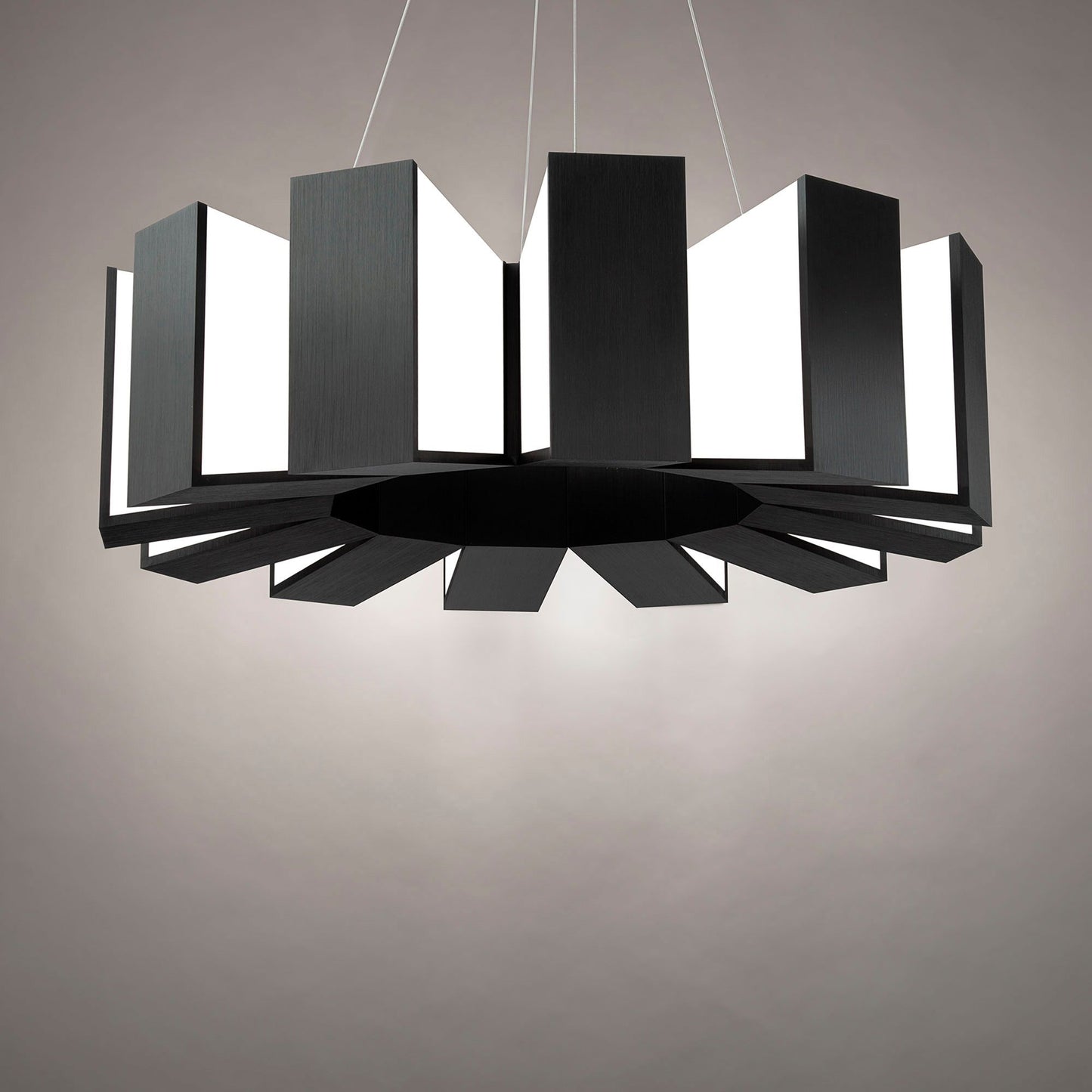 Chronos 34" Wide Twelve Light Modern Chandelier in Black