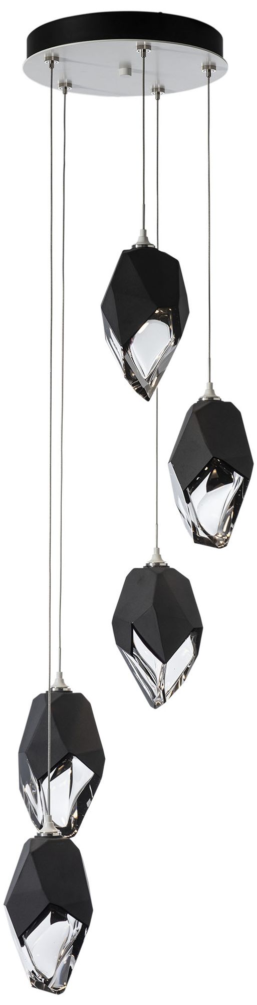 Chrysalis 16.1" Wide 5-Light Black Crystal Pendant