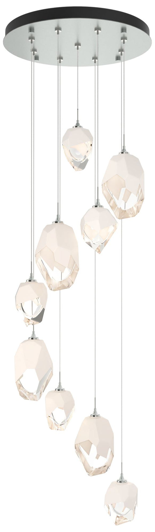 Chrysalis 20.5"W 9-Light Platinum Mixed White Crystal Standard Pendant