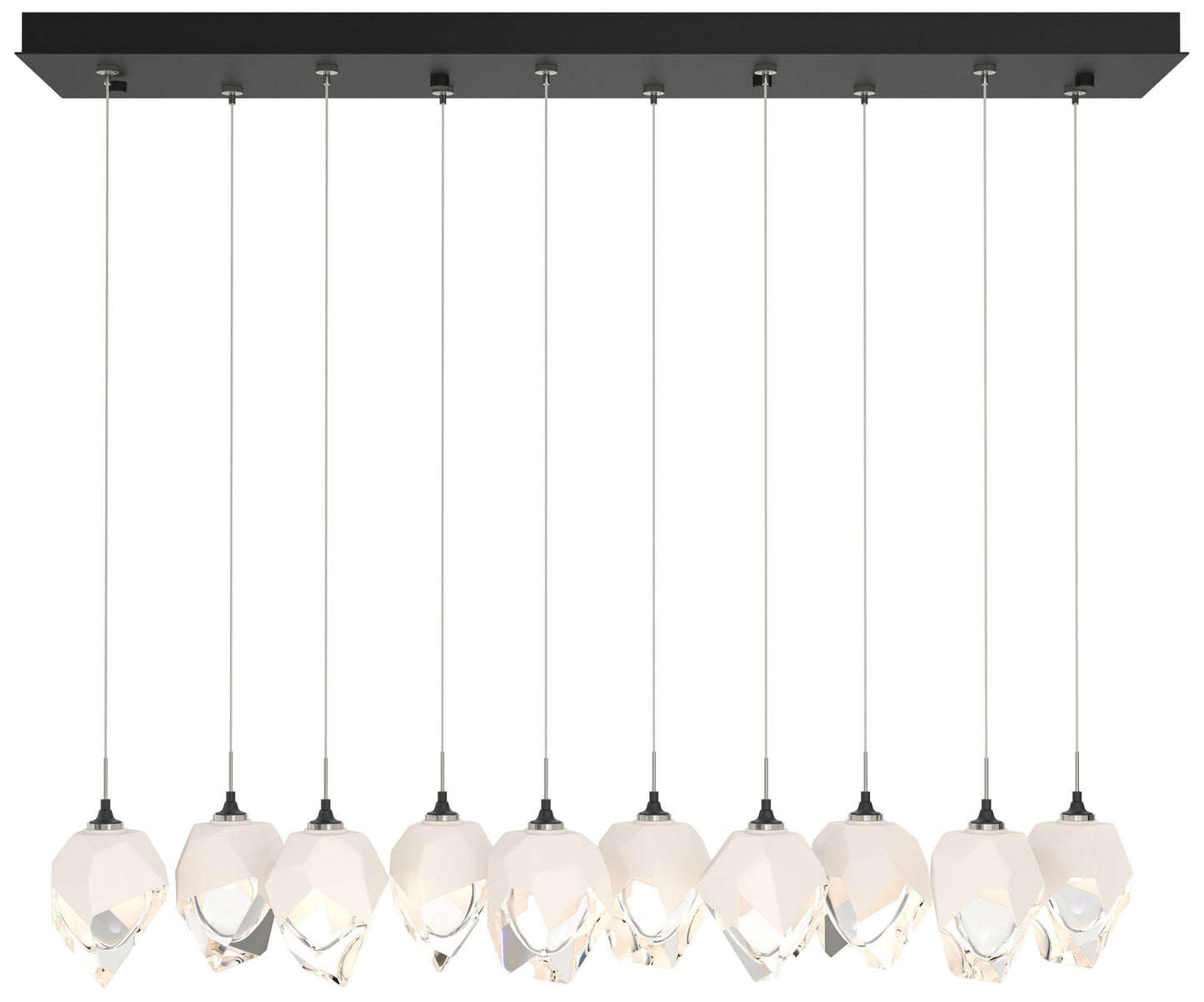 Chrysalis 44.5"W 10-Light Black Small White Crystal Standard Pendant