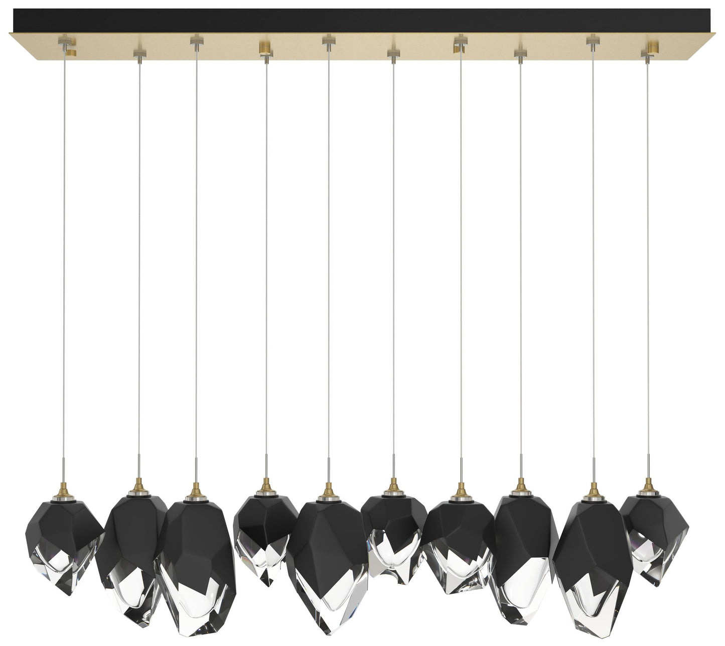 Chrysalis 44.5"W 10-Light Modern Brass Mixed Black Crystal Standard Pe