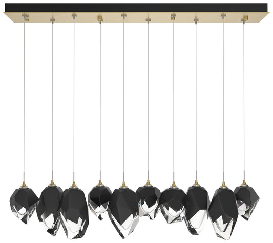 Chrysalis 44.5"W 10-Light Modern Brass Mixed Black Crystal Standard Pe