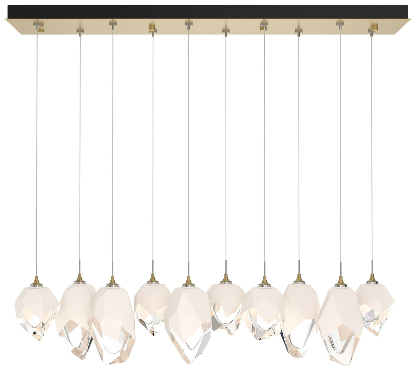 Chrysalis 44.5"W 10-Light Modern Brass Mixed White Crystal Standard Pe