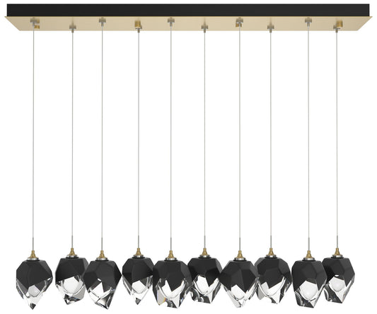 Chrysalis 44.5"W 10-Light Modern Brass Small Black Crystal Standard Pe