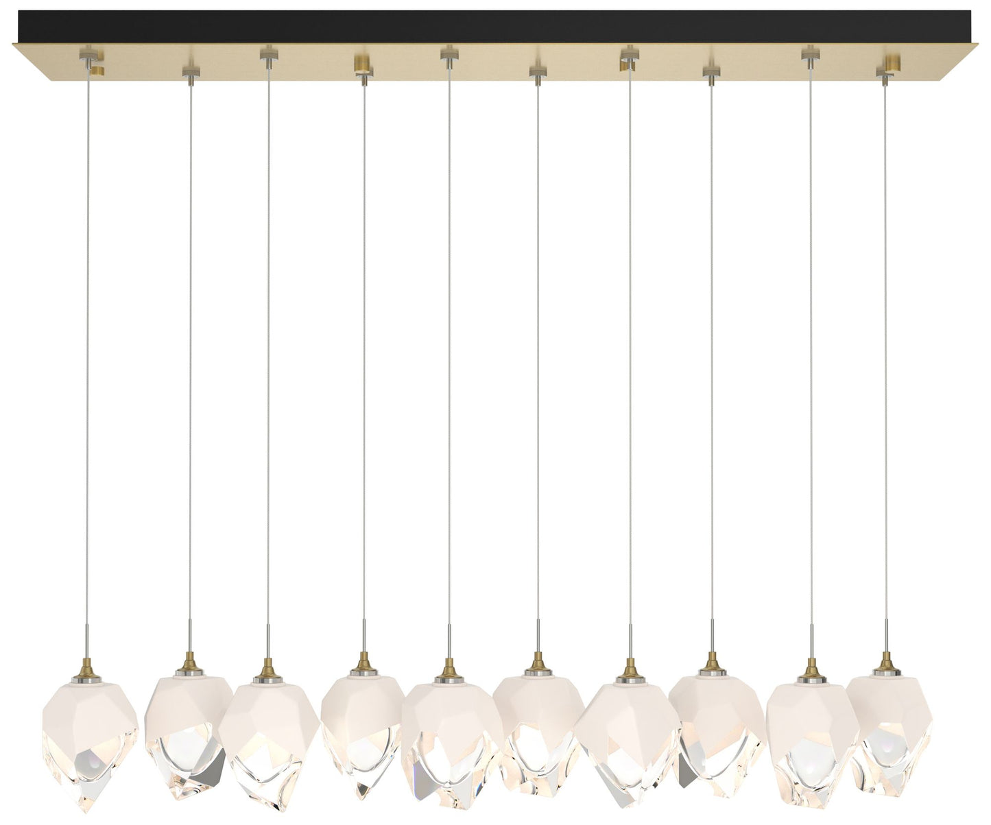 Chrysalis 44.5"W 10-Light Modern Brass Small White Crystal Standard Pe