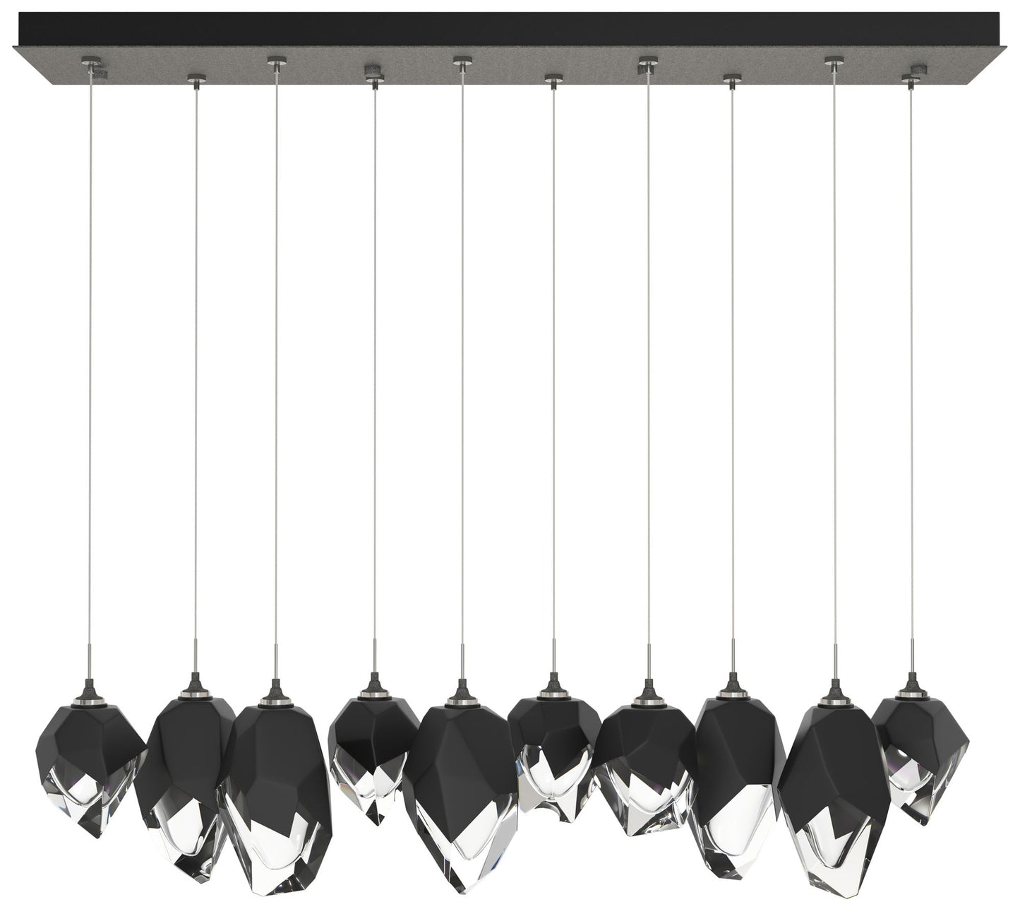 Chrysalis 44.5"W 10-Light Natural Iron Mixed Black Crystal Standard Pe