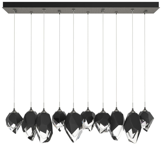 Chrysalis 44.5"W 10-Light Natural Iron Mixed Black Crystal Standard Pe