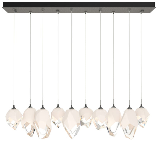 Chrysalis 44.5"W 10-Light Natural Iron Mixed White Crystal Standard Pe