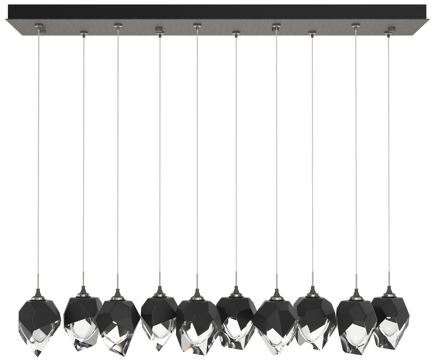 Chrysalis 44.5"W 10-Light Natural Iron Small Black Crystal Standard Pe