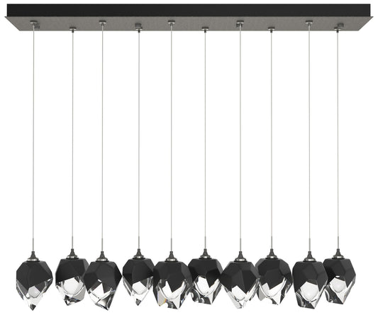 Chrysalis 44.5"W 10-Light Natural Iron Small Black Crystal Standard Pe