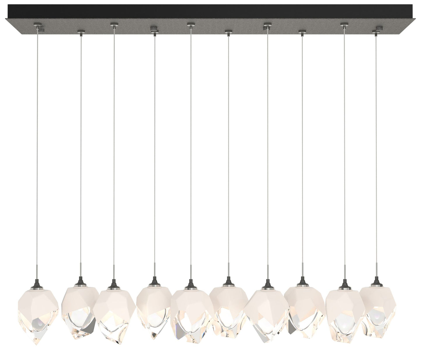 Chrysalis 44.5"W 10-Light Natural Iron Small White Crystal Standard Pe