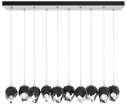 Chrysalis 44.5"W 10-Light White Small Black Crystal Standard Pendant