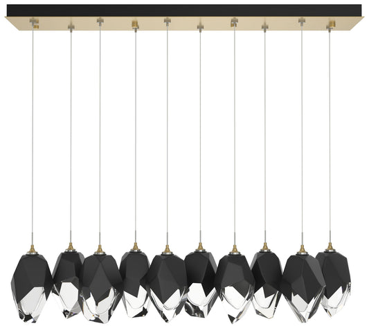 Chrysalis 44.7"W 10-Light Modern Brass Large Black Crystal Standard Pe