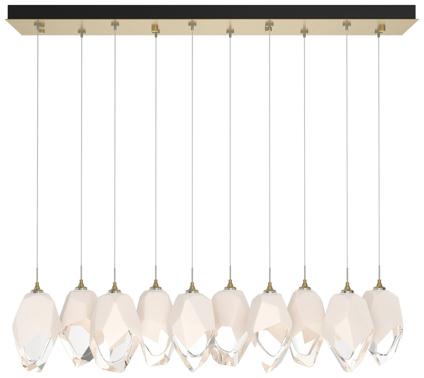 Chrysalis 44.7"W 10-Light Modern Brass Large White Crystal Standard Pe