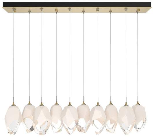 Chrysalis 44.7"W 10-Light Modern Brass Large White Crystal Standard Pe