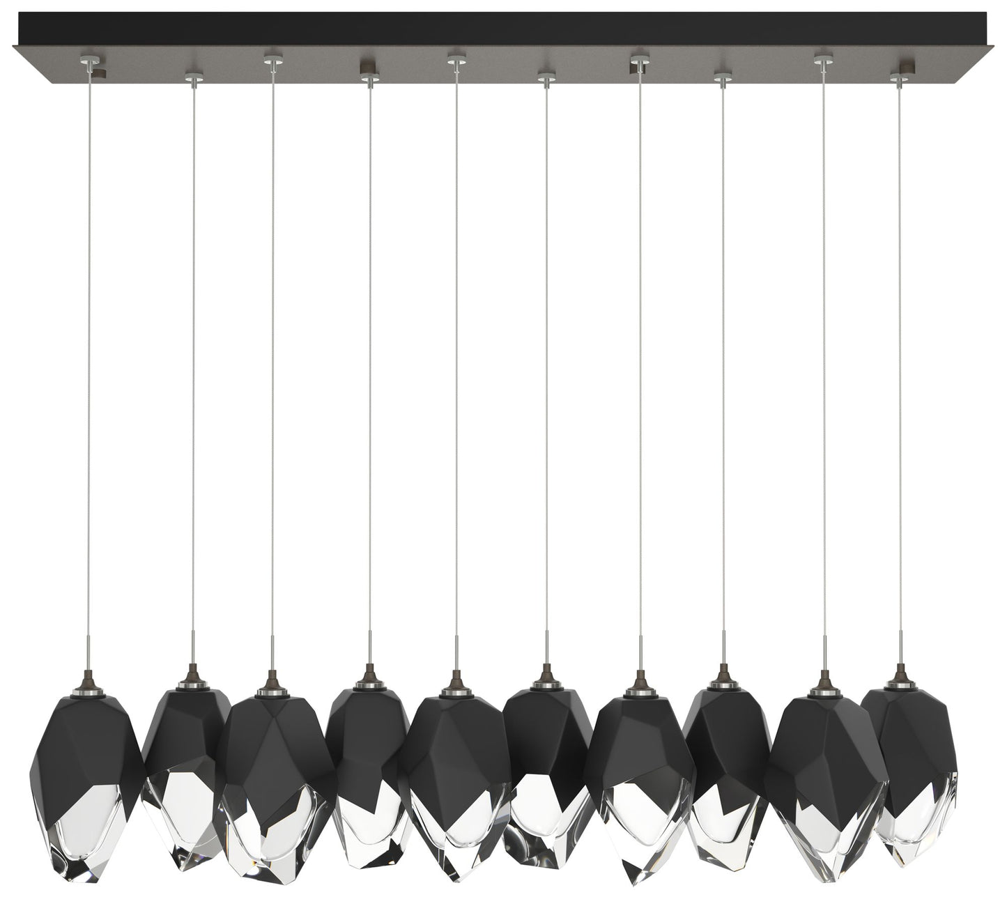 Chrysalis 44.7"W 10-Light Smoke Large Black Crystal Standard Pendant