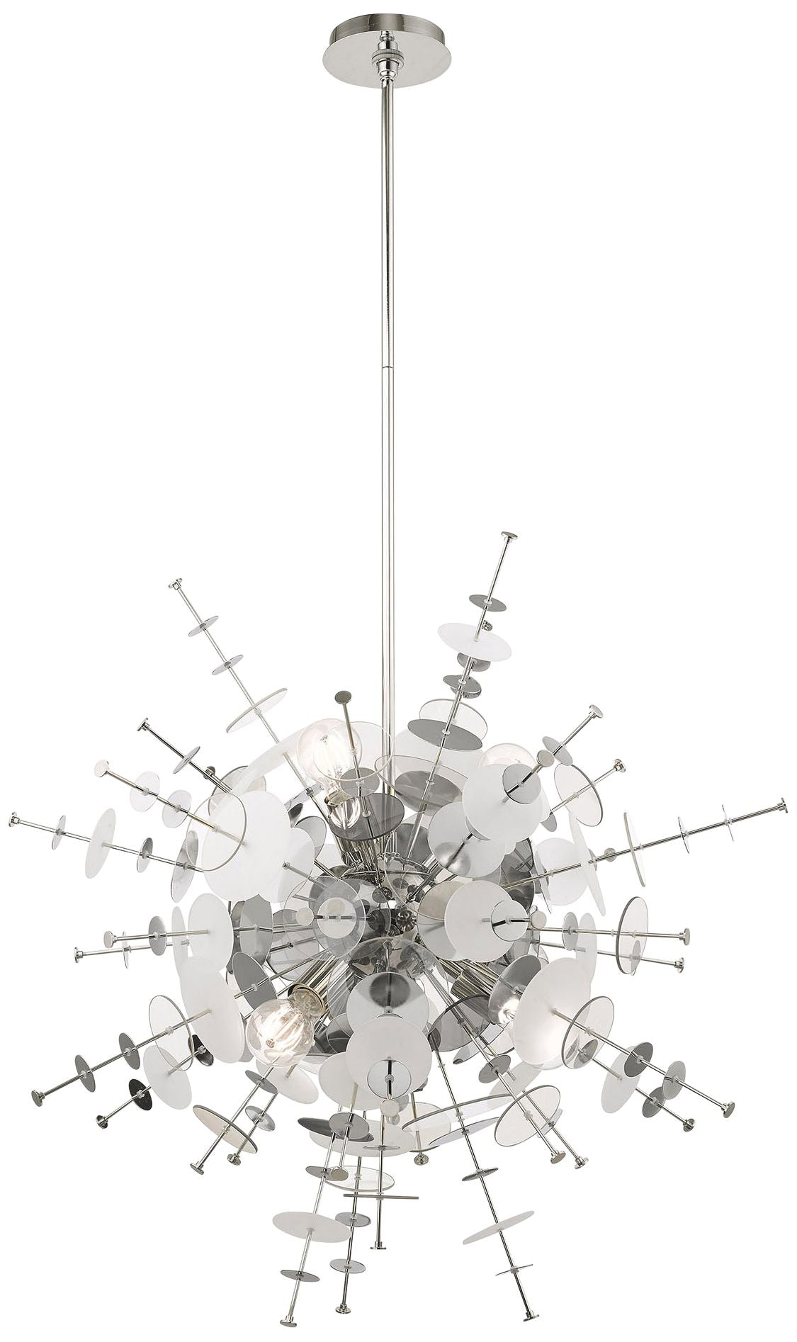 Circulo 30" Wide Polished Nickel Starburst Pendant Light