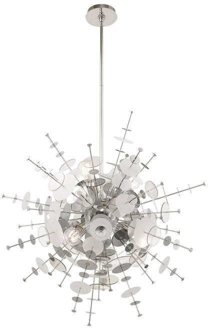 Circulo 30" Wide Polished Nickel Starburst Pendant Light