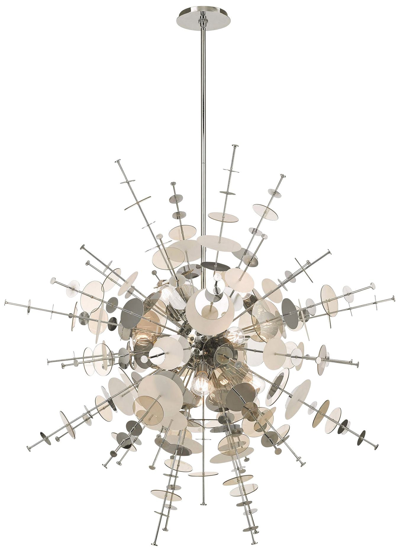 Circulo 50"W Polished Nickel Starburst Foyer Pendant Light