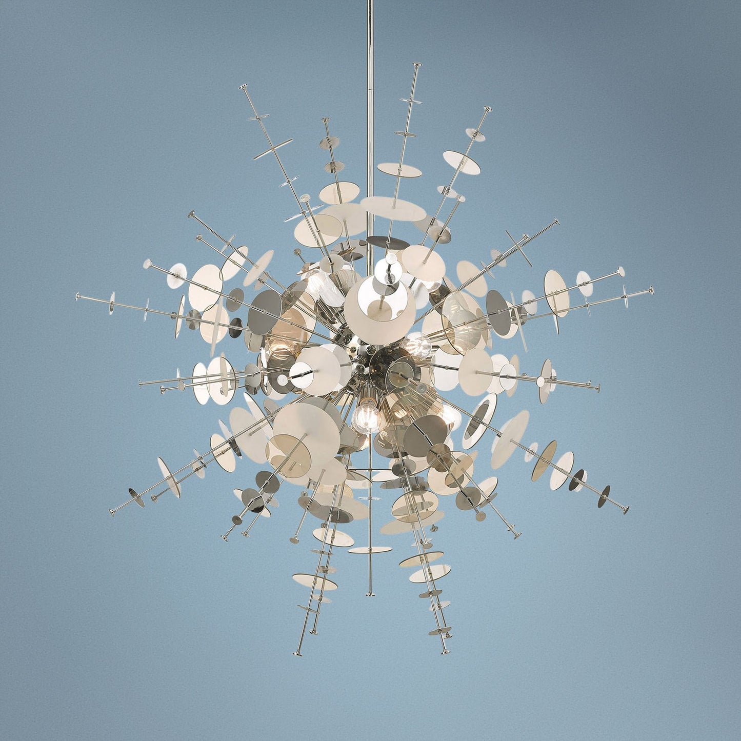 Circulo 50"W Polished Nickel Starburst Foyer Pendant Light