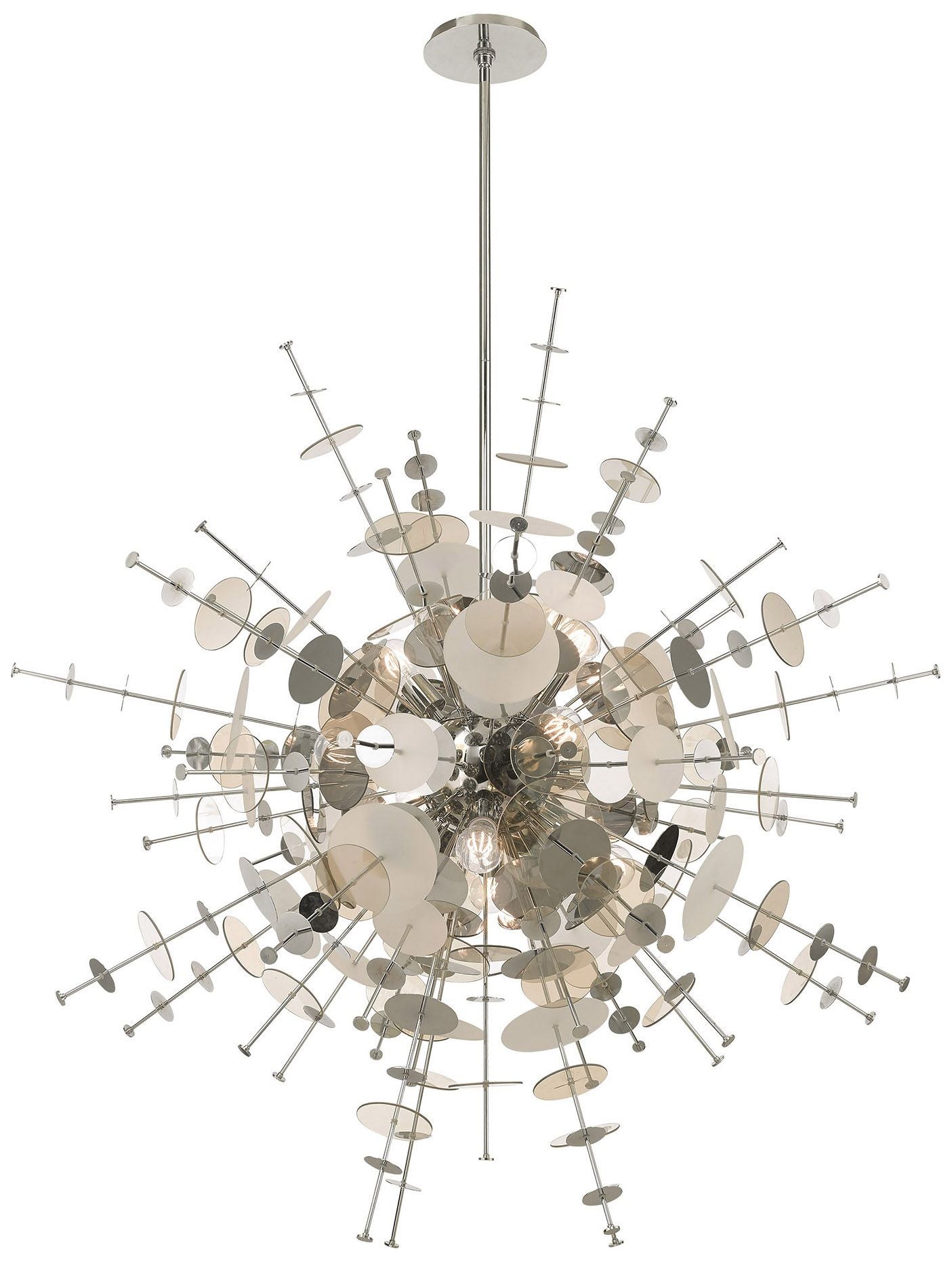 Circulo 50"W Polished Nickel Starburst Foyer Pendant Light