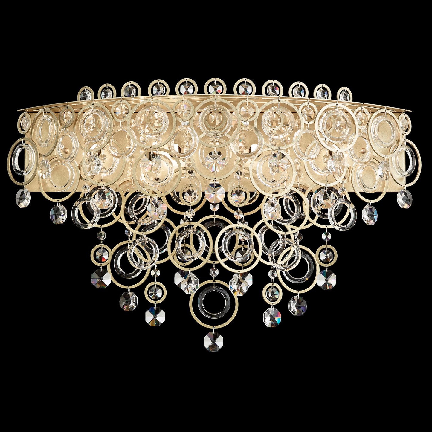Circulus 16.5"H x 24.5"W 4-Light Crystal Wall Sconce in Heirloom