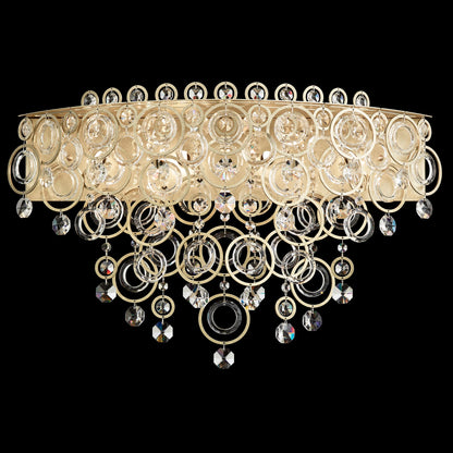 Circulus 16.5"H x 24.5"W 4-Light Crystal Wall Sconce in Heirloom