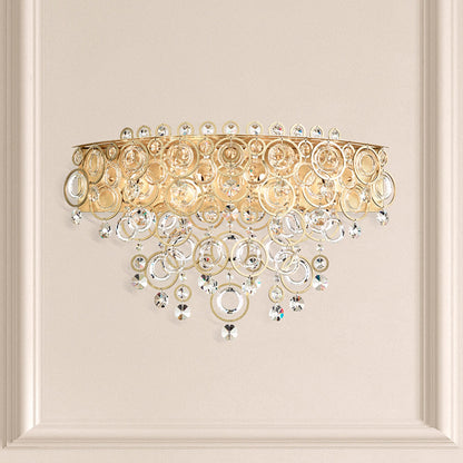 Circulus 16.5"H x 24.5"W 4-Light Crystal Wall Sconce in Heirloom