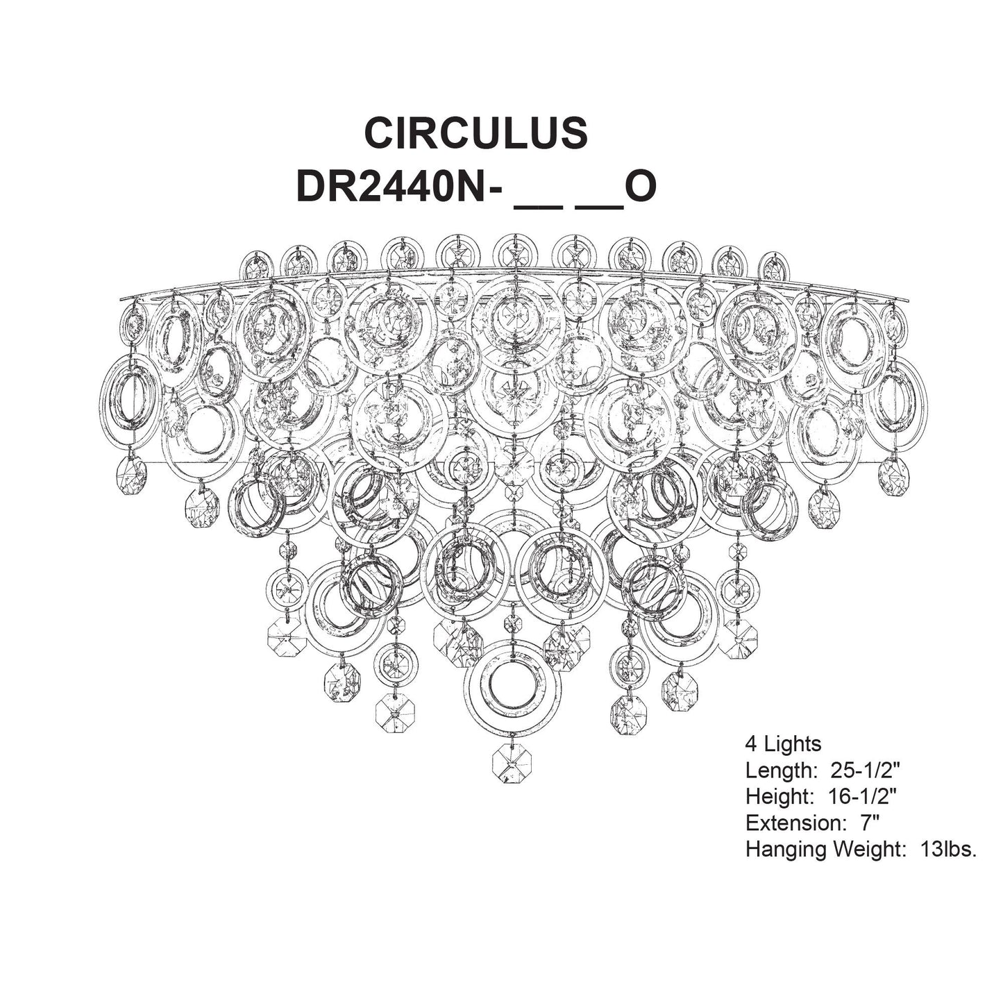 Circulus 16.5"H x 24.5"W 4-Light Crystal Wall Sconce in Heirloom