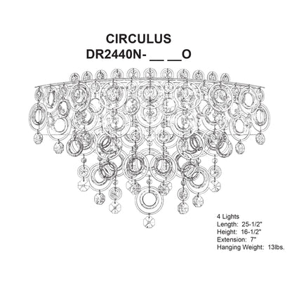 Circulus 16.5"H x 24.5"W 4-Light Crystal Wall Sconce in Heirloom