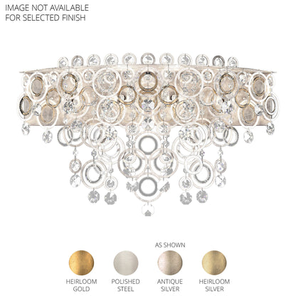 Circulus 16.5"H x 24.5"W 4-Light Crystal Wall Sconce in Heirloom