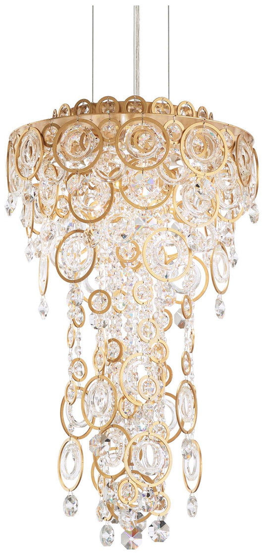 Circulus 24.5"H x 14"W 4-Light Crystal Pendant in Heirloom Gold