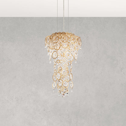 Circulus 24.5"H x 14"W 4-Light Crystal Pendant in Heirloom Gold