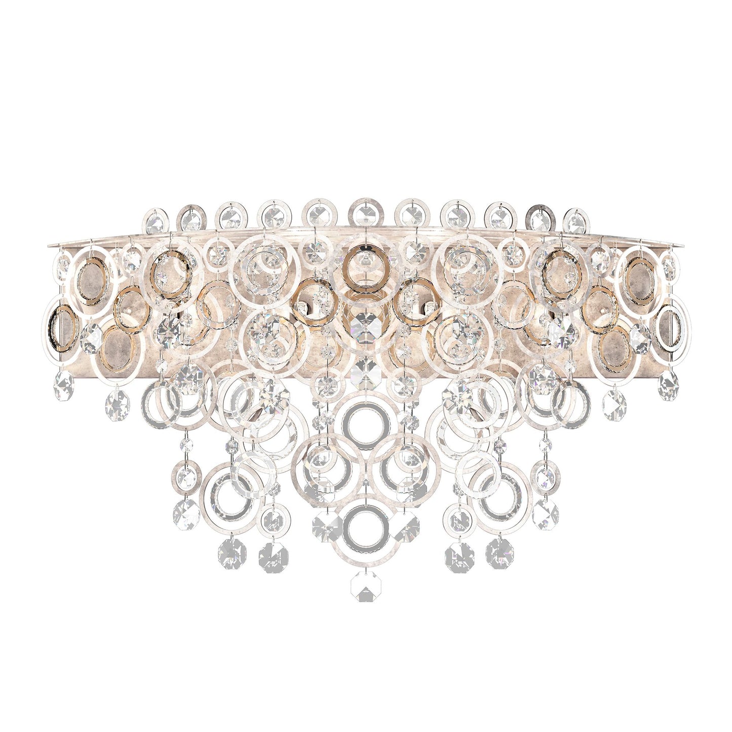 Circulus 4-Light Wall Sconce in Antique Silver with Optic Crystal