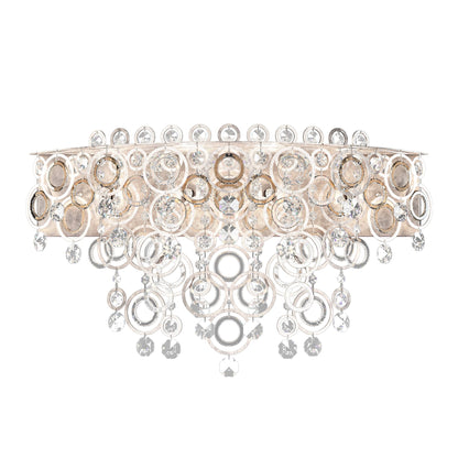 Circulus 4-Light Wall Sconce in Antique Silver with Optic Crystal