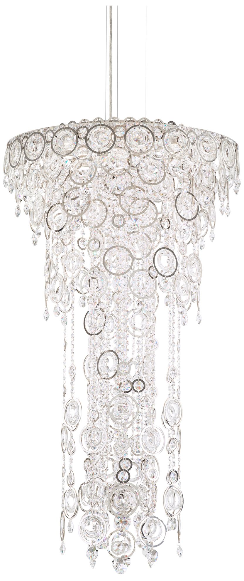 Circulus 44.5"H x 24"W 6-Light Crystal Pendant in Polished Stainl