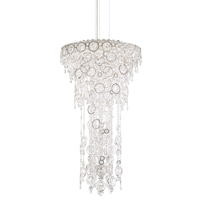 Circulus 44.5"H x 24"W 6-Light Crystal Pendant in Polished Stainl