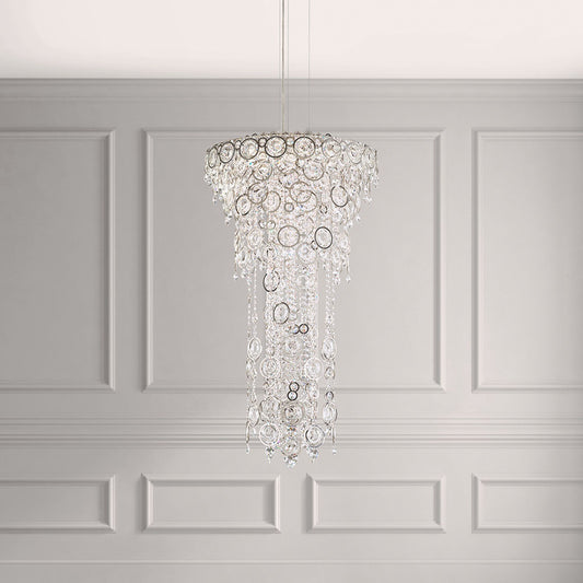 Circulus 44.5"H x 24"W 6-Light Crystal Pendant in Polished Stainl